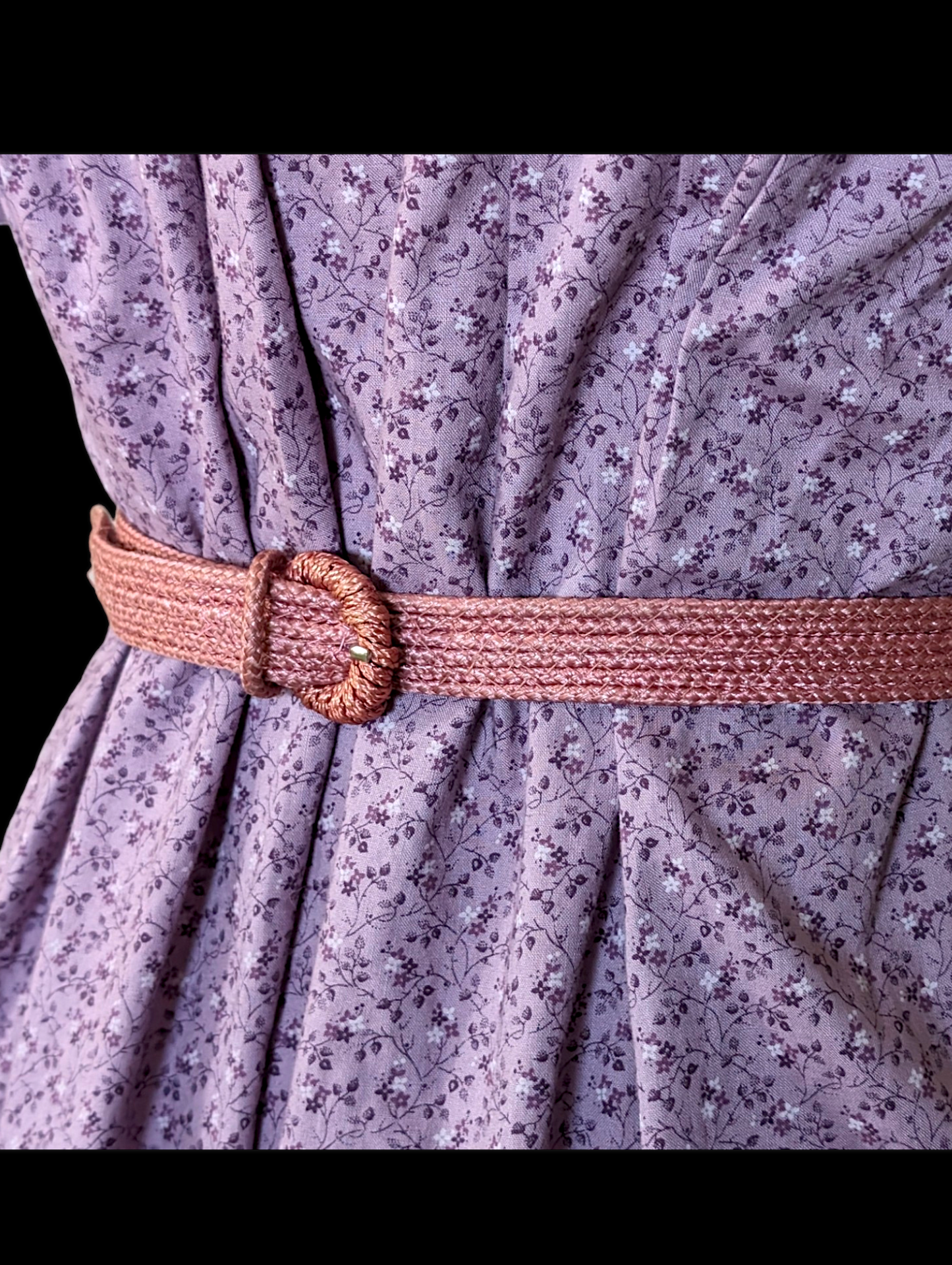 Vintage Dusty Rose Pink Braided Belt