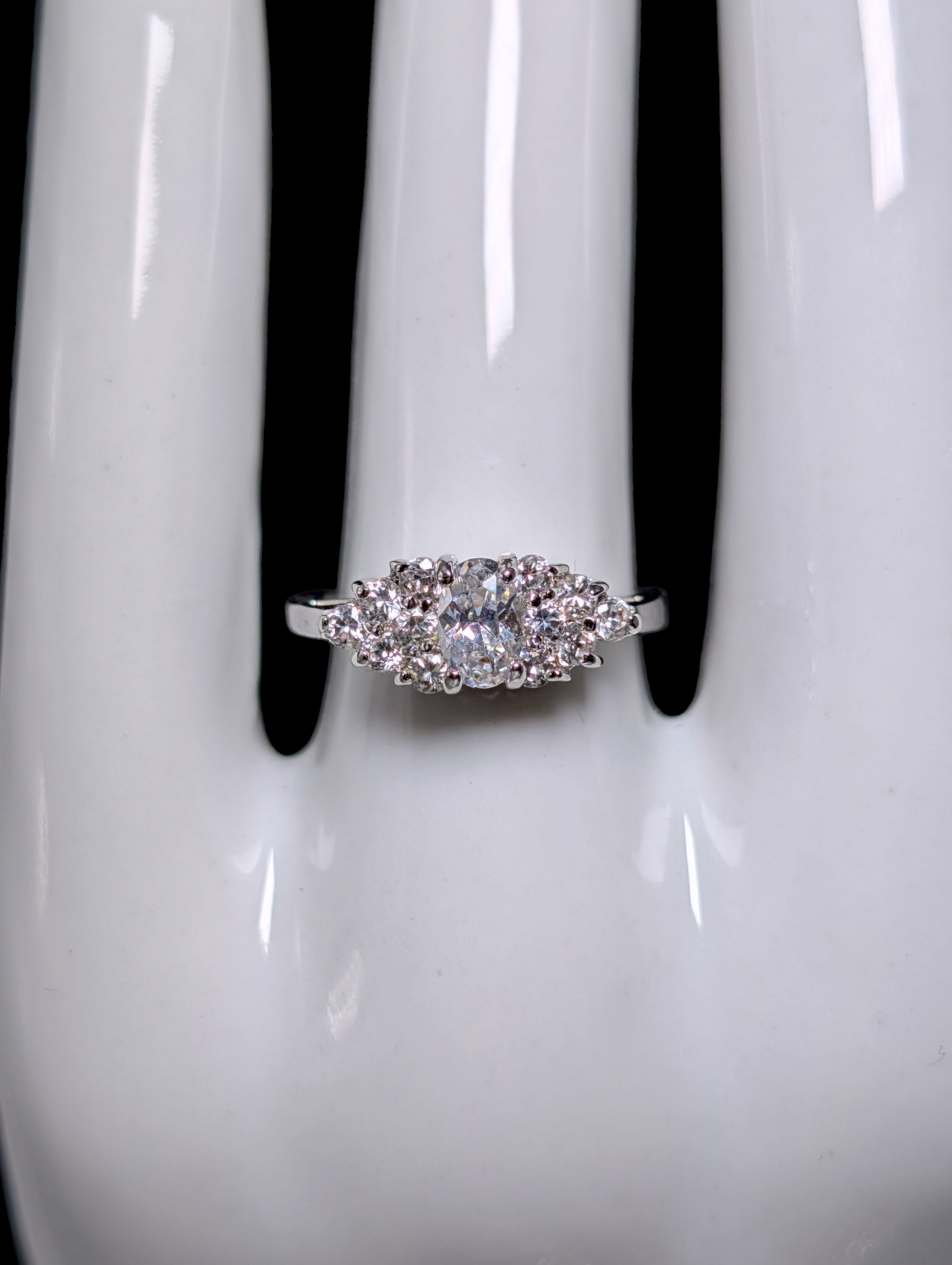 Vintage 1930's-1940's Inspired Simulated Diamond Silver Toned Vacation Ring