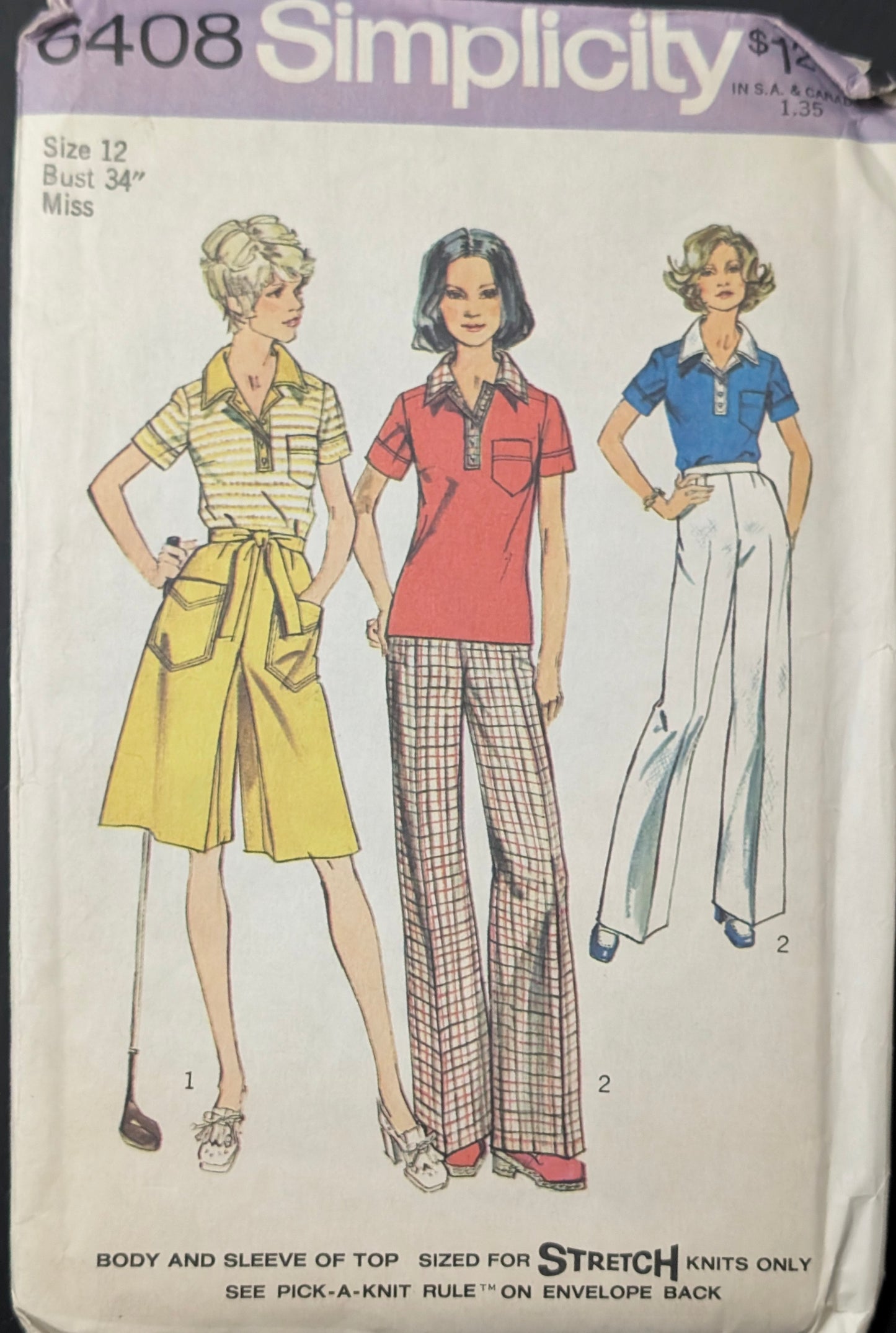 1960s - 1970s Original Vintage Sewing Pattern: Simplicity 6408 Size 12