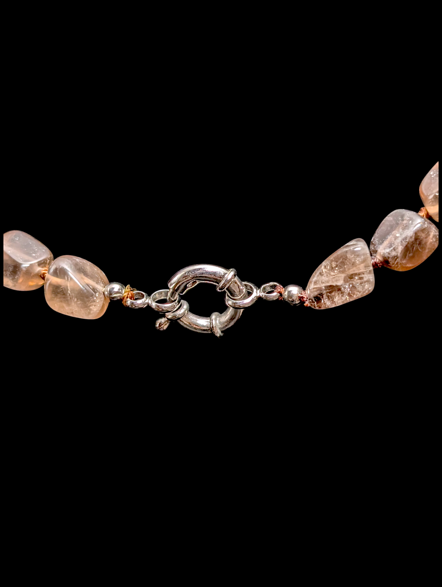 Vintage Hand Knotted Mixed Genuine Quartz and Agate Chunky Multi-Cut Necklace