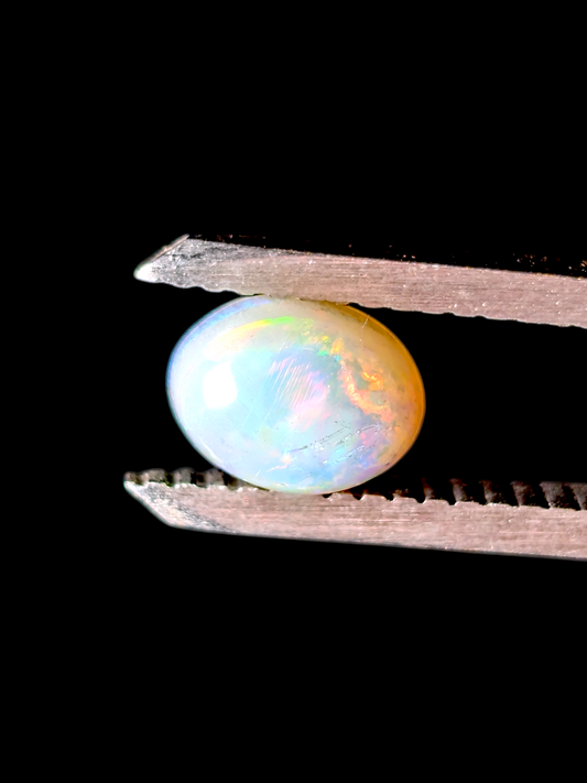 Earth Mined Genuine Ethiopian Opal Cabochon Cut 1.25 Carat 8.17mm x 6.6mm Loose Gemstone