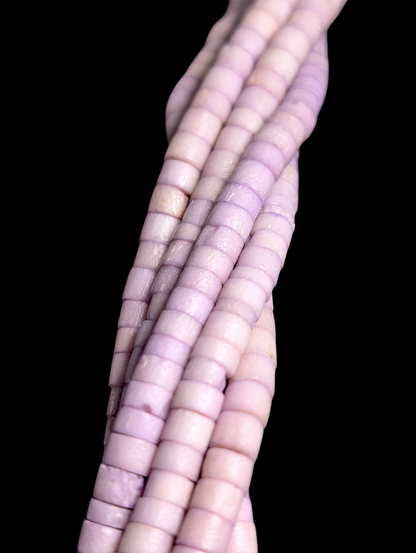 Vintage Hand Beaded Genuine Quartz and Purple Clam Shell Heishi Sterling Silver Necklace