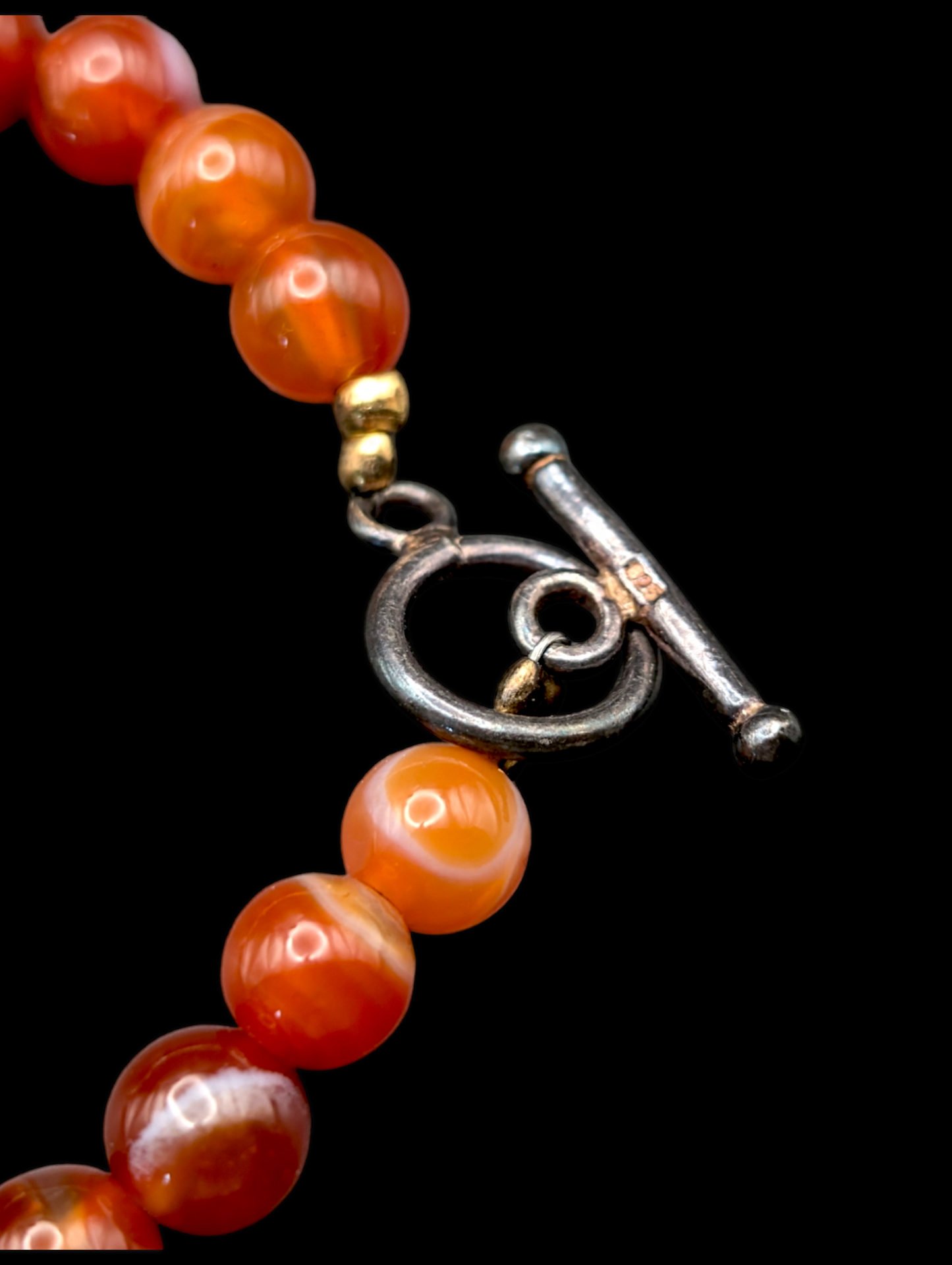 Vintage Carnelian Agate Oval 925 Bracelet