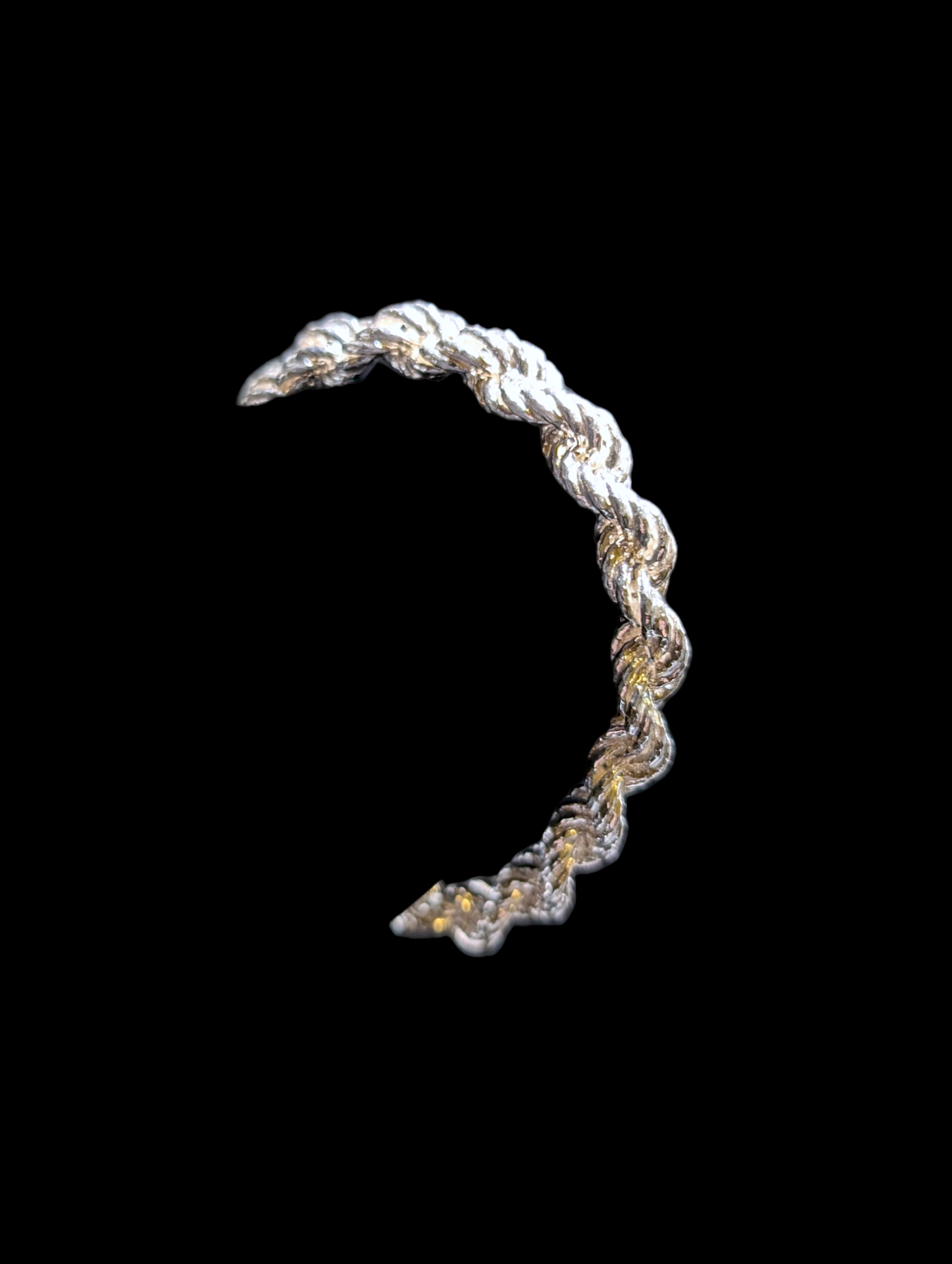 Vintage La Dea Bendata Designer Sterling Silver Rope Twist Necklace and Bracelet Set