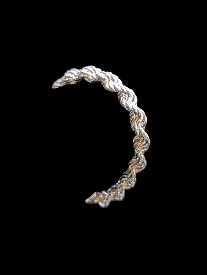 Vintage La Dea Bendata Designer Sterling Silver Rope Twist Necklace and Bracelet Set