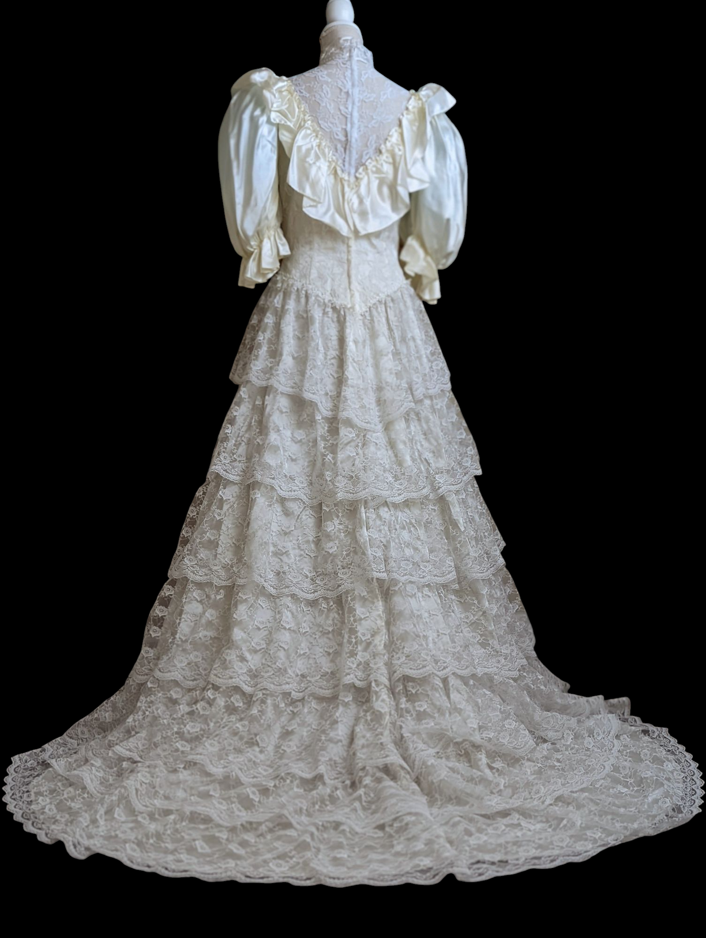 1980s Vintage Southern Belle Victorian Inspired Wedding Dress