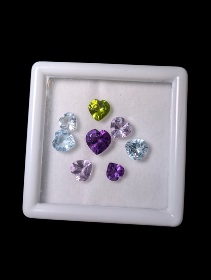 Genuine Multi-Gemstone Mix Heart Cut 4.69 Carat Loose Gemstone Set