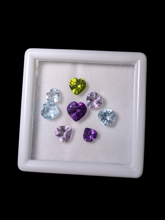 Genuine Multi-Gemstone Mix Heart Cut 4.69 Carat Loose Gemstone Set