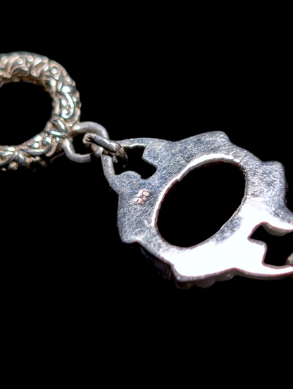 Vintage 50 Carat Artisan Oval Cut Genuine Earth Mined Ruby Sterling Silver Studded Toggle Bracelet