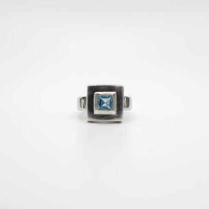 Vintage Genuine Topaz and Sterling Silver Ring