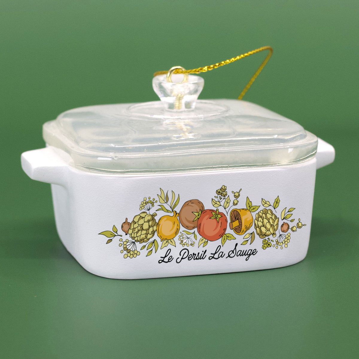 Mini Spice of Life Ornament – Corning Ware–Inspired Casserole