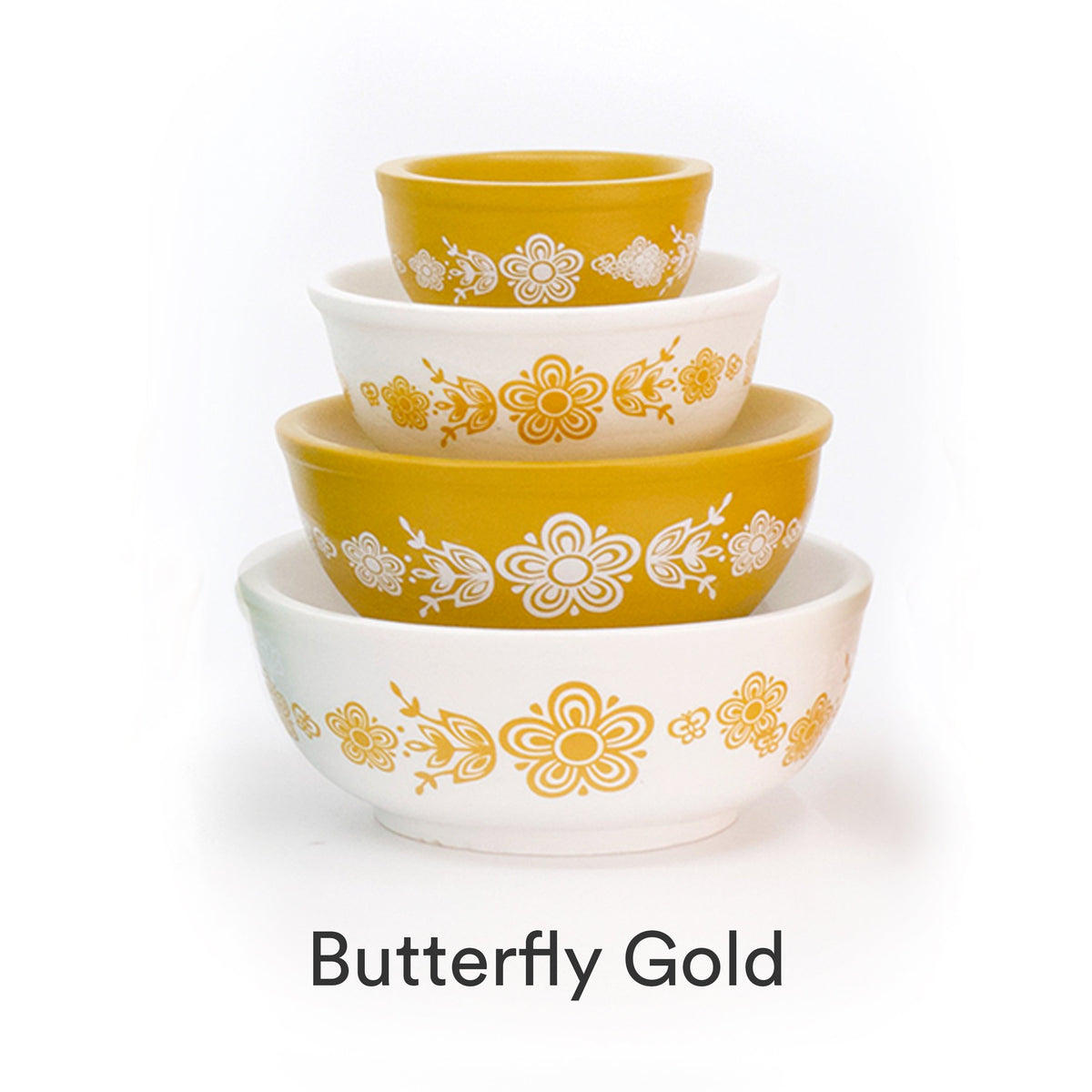 Mini Pyrex-Inspired Mixing Bowls – Retro Stackable Display Set