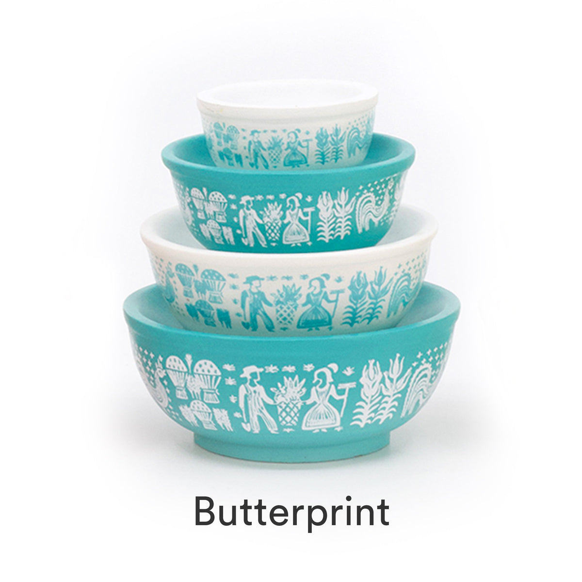 Mini Pyrex-Inspired Mixing Bowls – Retro Stackable Display Set