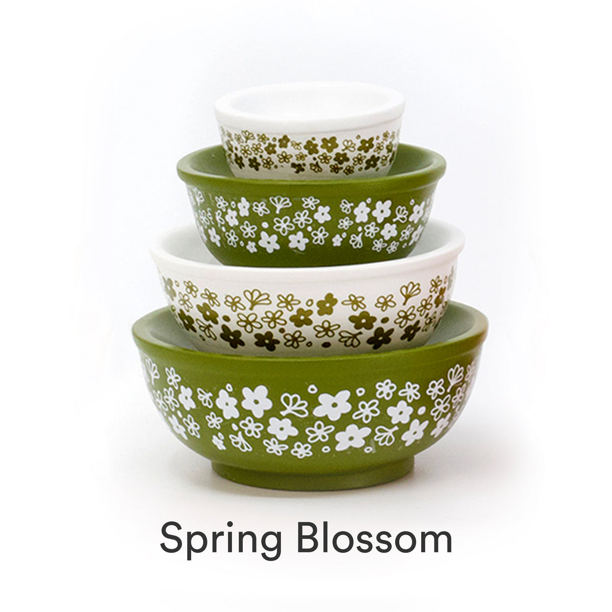 Mini Pyrex-Inspired Mixing Bowls – Retro Stackable Display Set