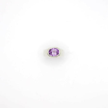 Vintage Genuine Amethyst and Sterling Silver Ring