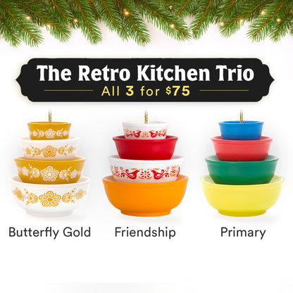 Mini Pyrex-Inspired Bowl Ornament | Retro Christmas Tree Decor
