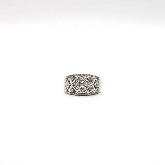 Vintage Genuine Diamond and Sterling Silver Ring