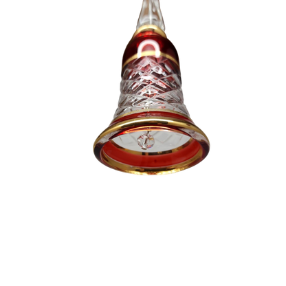 Gold Cut Etched Bell - Red