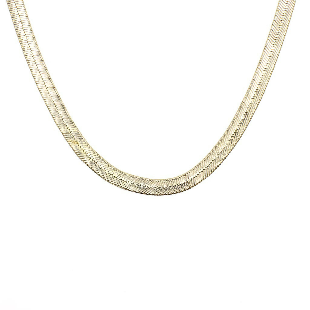 24K Gold Bond Herringbone Chain Necklaced