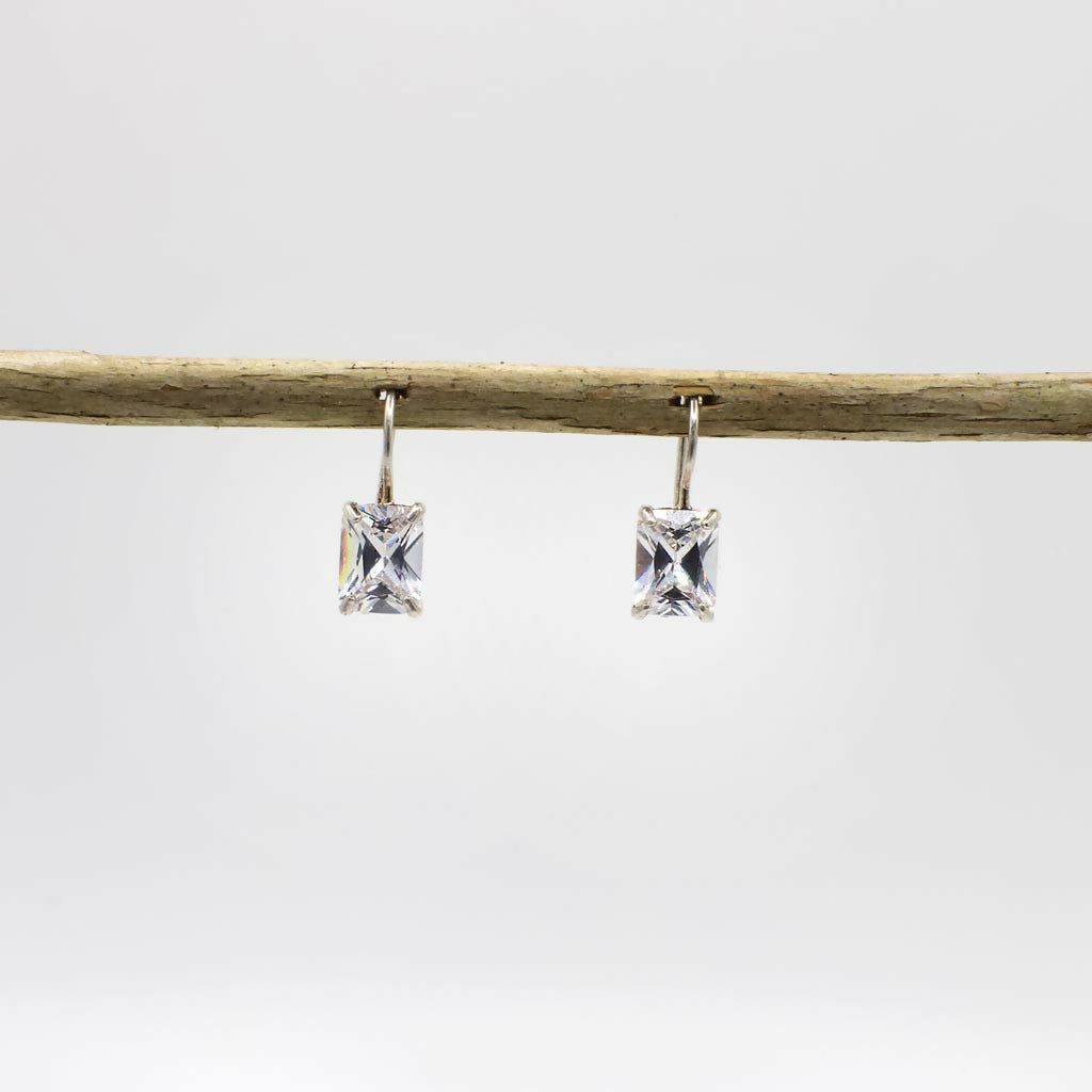 Vintage Silver Tone Crystal Earrings