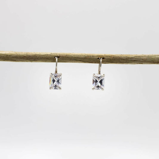 Vintage Silver Tone Crystal Earrings