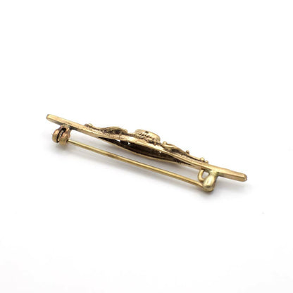 Vintage Simulated Onyx and Gold Tone Pin