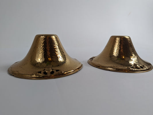 Antique Hammered Brass Golden Dawn 4715 Candlestick Holders