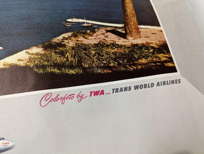 Original TWA Trans World Airlines Poster Italy The Bay of Naples