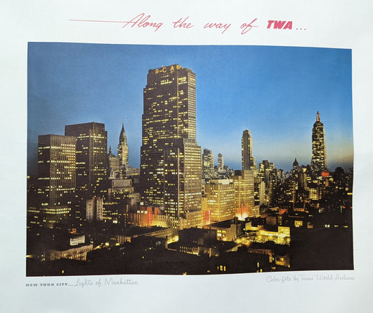 1948 Original TWA Trans World Airlines Poster New York