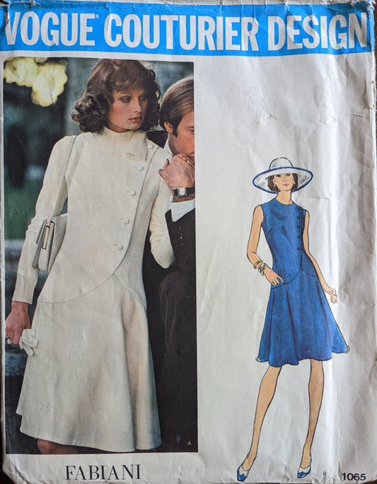 1970s Fabiani Vogue Couturier Design 1065 Sewing Pattern in Size 12