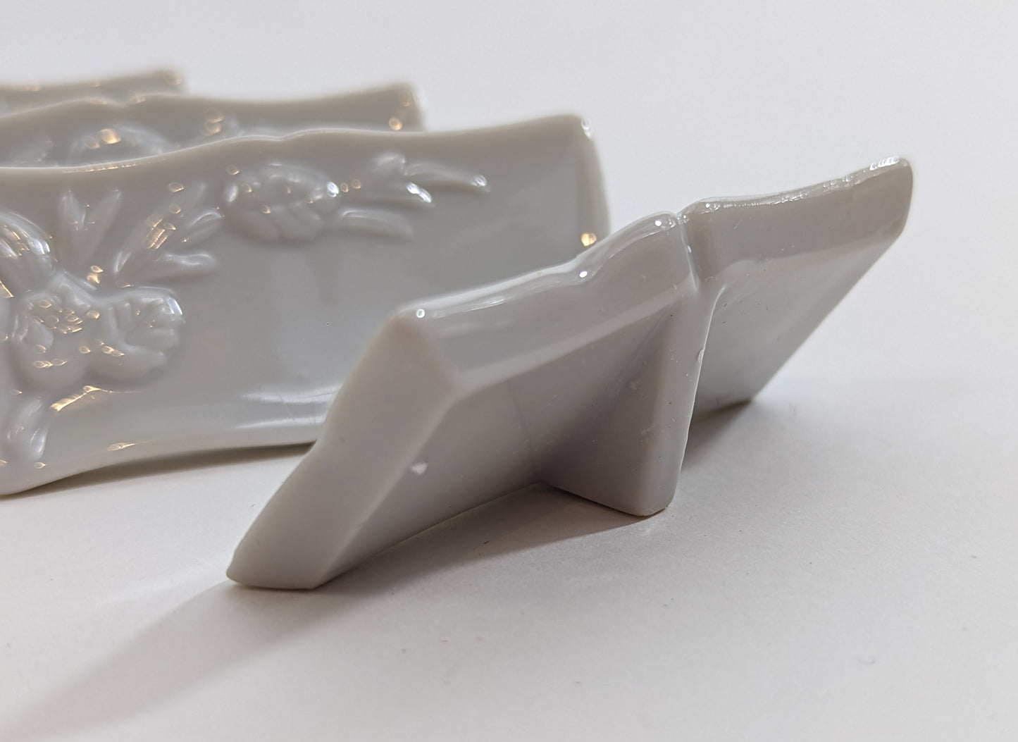 1960s Porcelain Glazed Table Setting Name Plate Tag Set of 5 HobbyBobbins