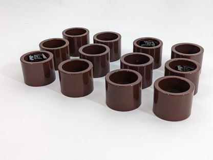 1960s Brown Bakelite Napkin Holder Rings Set of 12 Town and Country Linen Corps