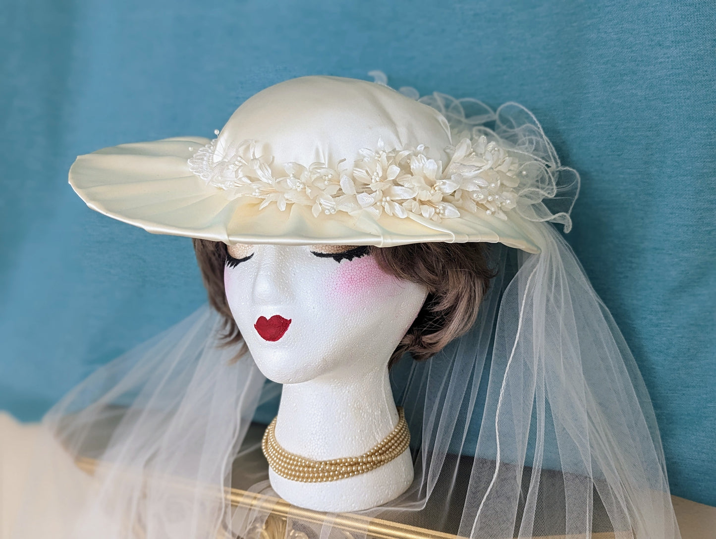 1980s Wedding Veil and Hat