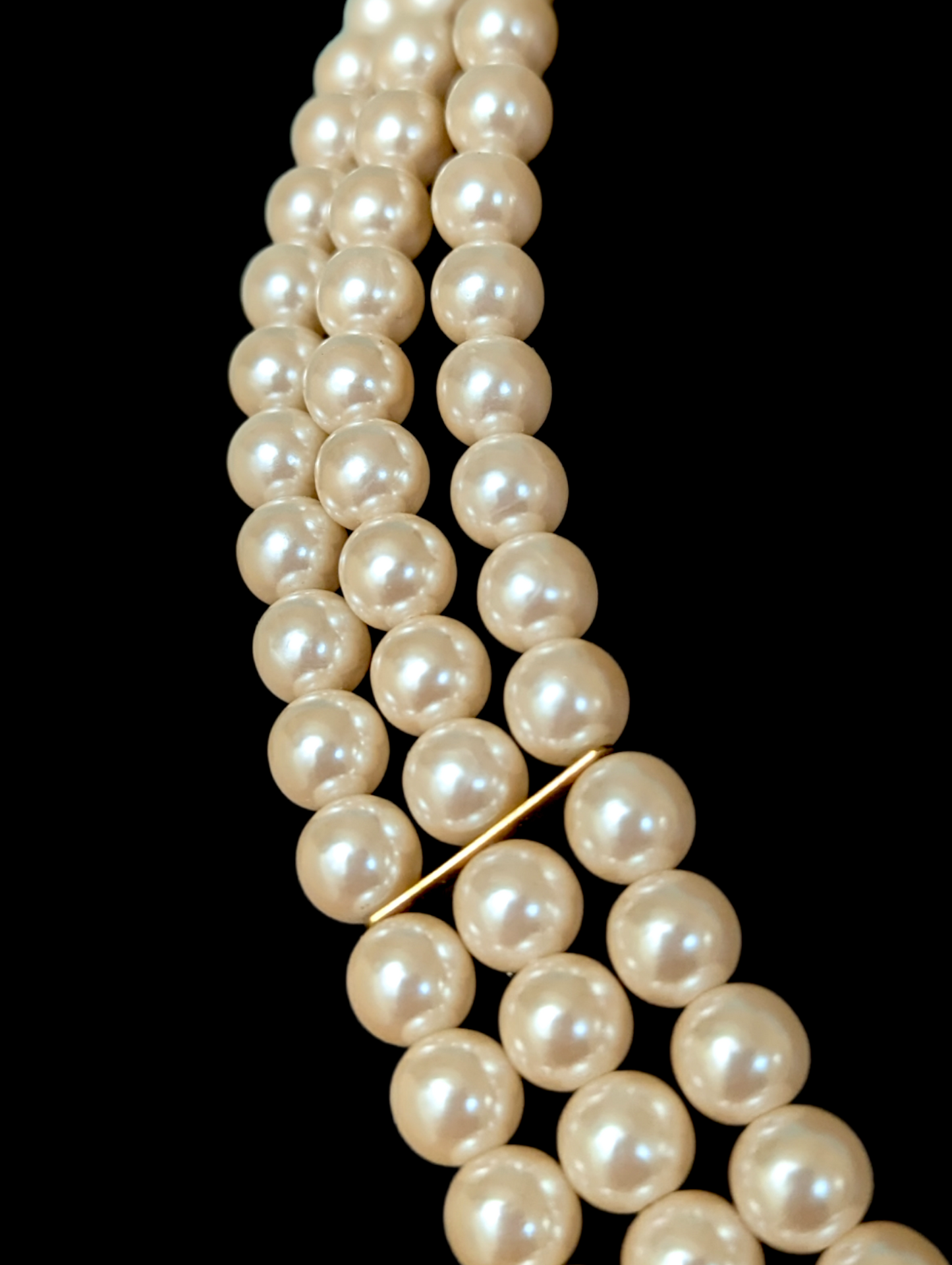1950s Richelieu 3 Strand Pearl Necklace HobbyBobbins