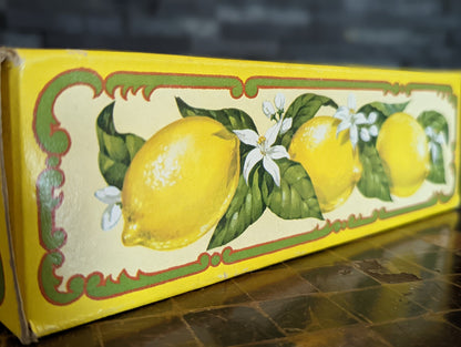 Vintage Sunny Lemon Soap Dish with 3 Bars of Lemon Soap New Old Stock Avon