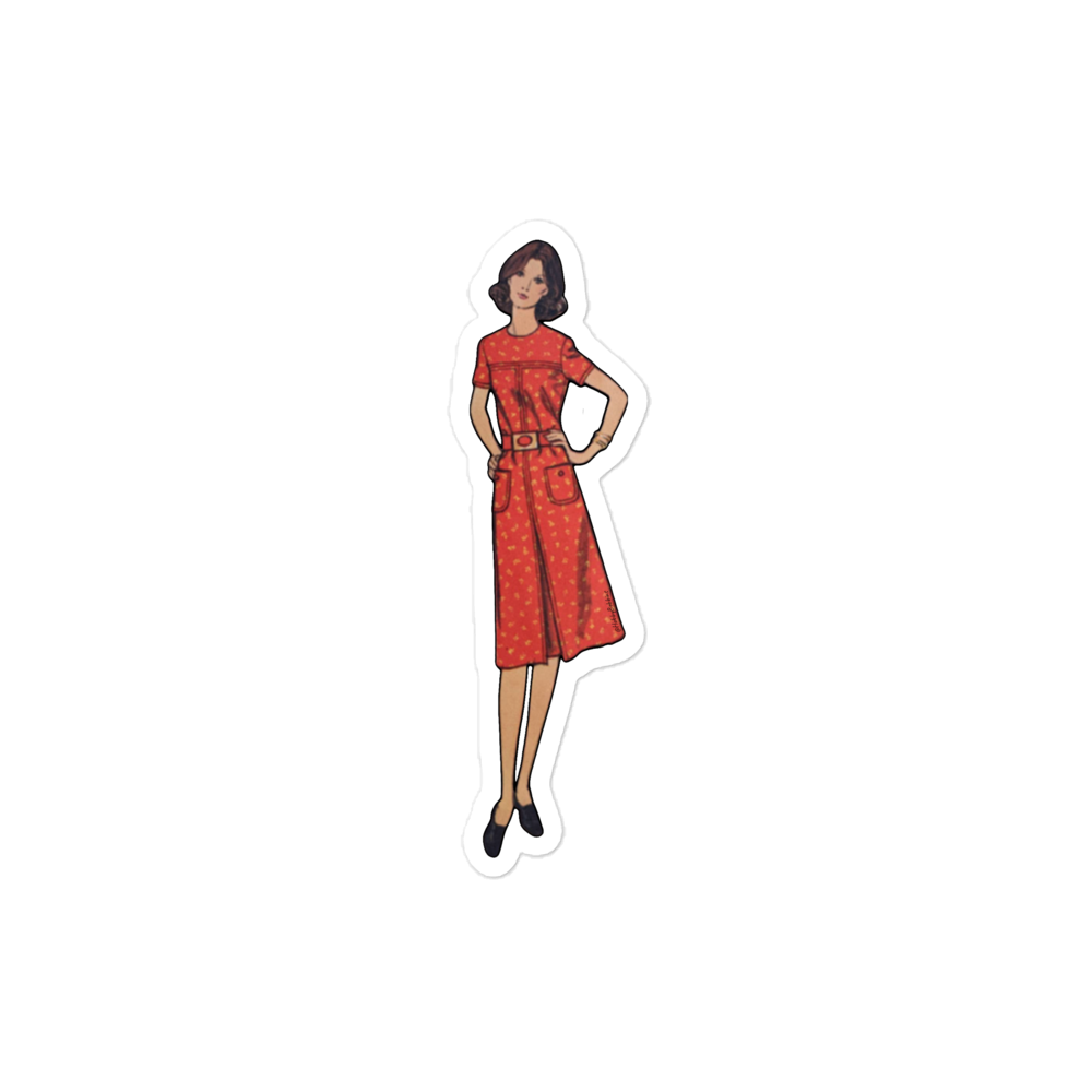 Vintage Art Collection Sticket - 1960s Mod Red Dress